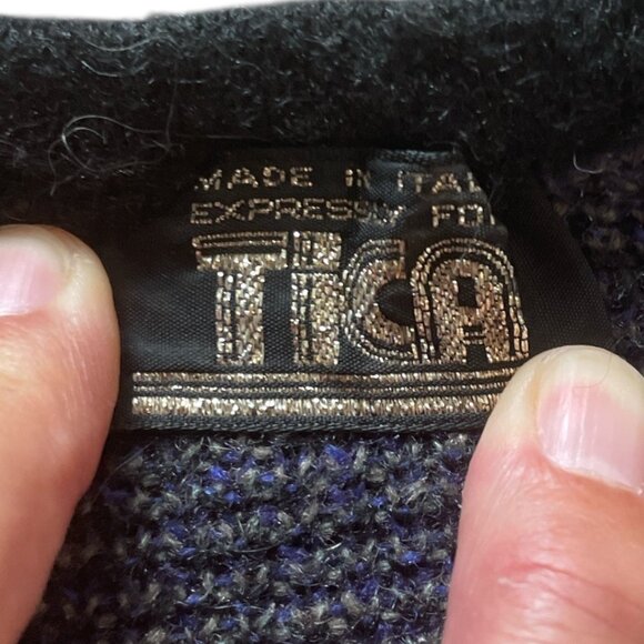 Vtg. Mohair blend Tica Sweater Made In Italy Abstract Knit Dolman Sleeve M - Picture 3 of 6